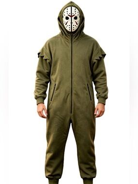Jason Voorhees adult unisex zip up onesie pj’s or Halloween costume. NWOT